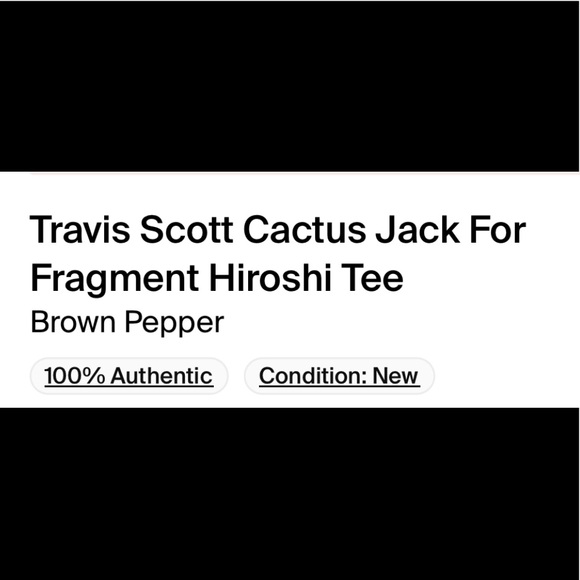 Travis scott Cactus Jack for Fragment Hiroshi tee - S brown